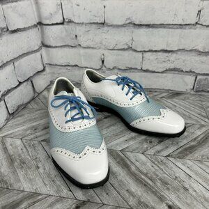 FootJoy Tailored Collection Two-Tone Leather Golf Shoes Mens 7.5 M Patent